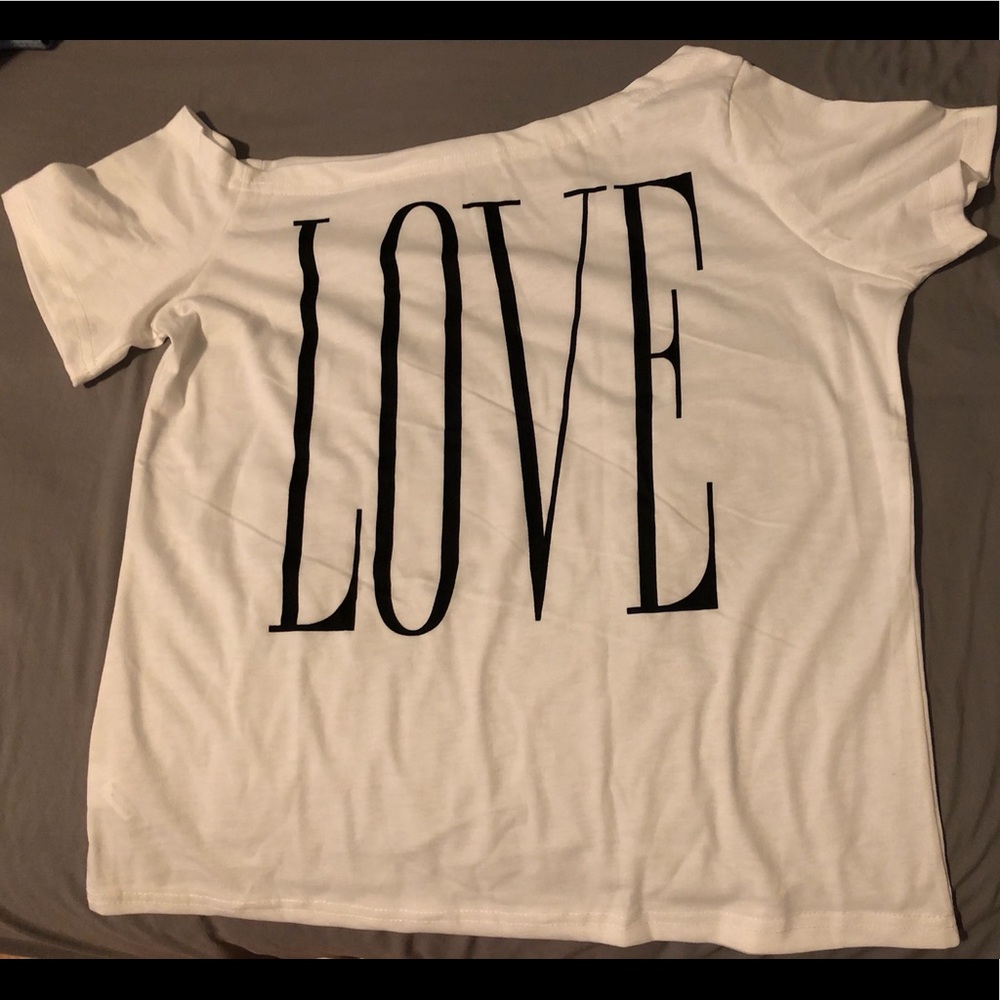 White off the shoulder shirt